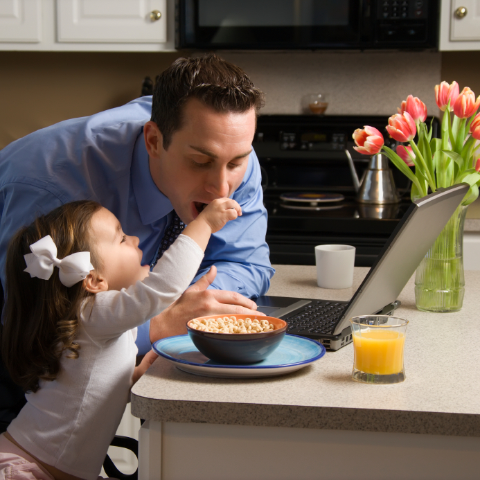 Father with daughter.