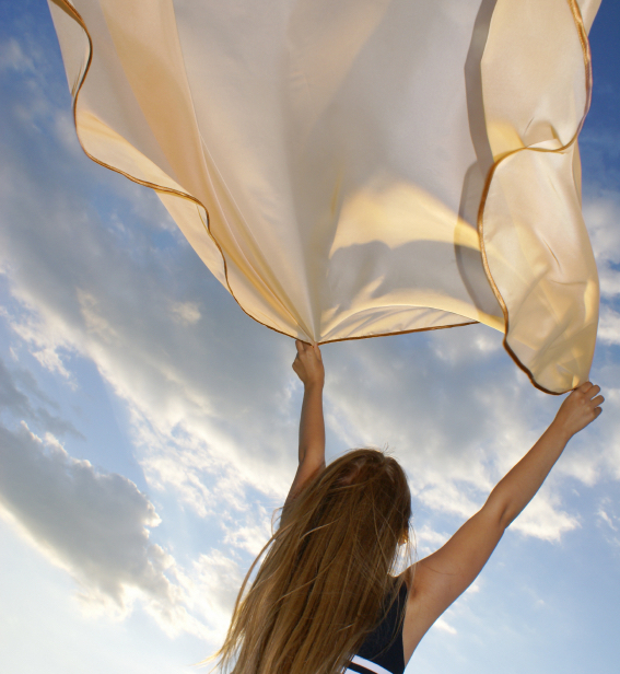 The girl and a wind