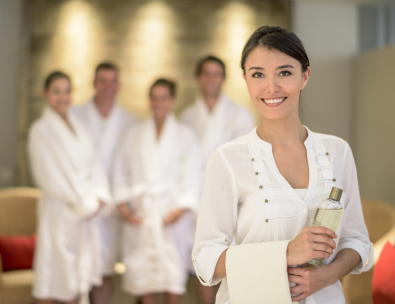 Woman masseuse at the spa