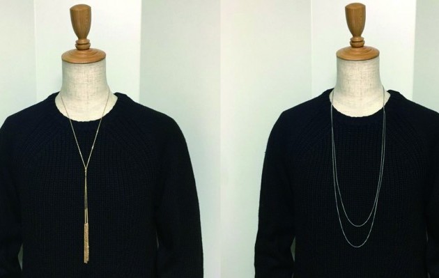 小顔に見えるのはどっち？ネックレスとニット12パターンの相性を検証！