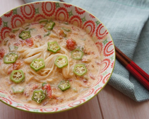 夏バテに効く温料理!オクラが主役のクリーミーにゅうめんレシピ
