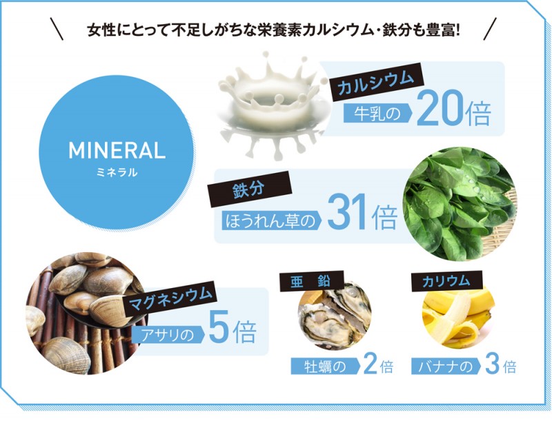 モリンガに含まれるミネラルの量